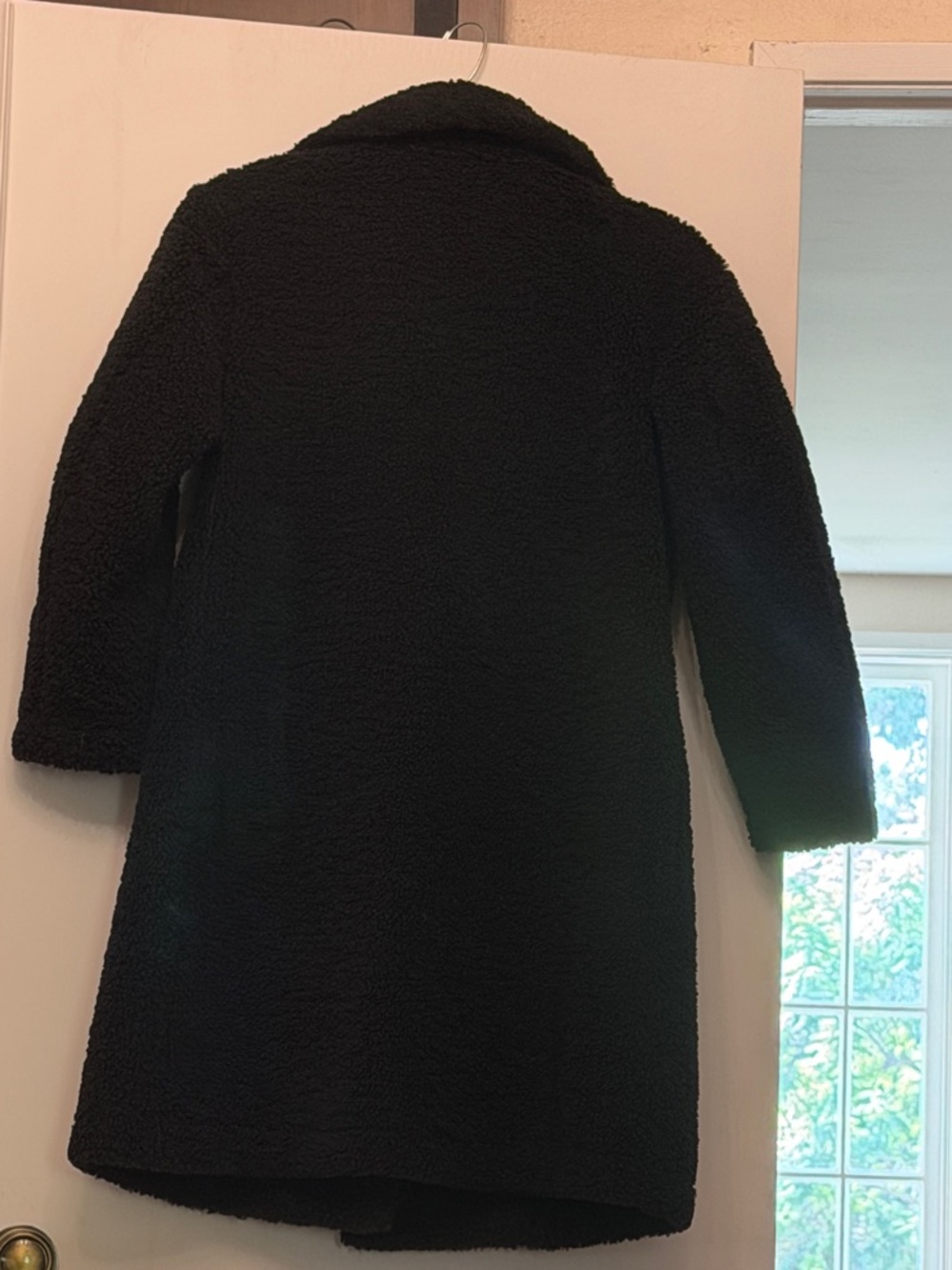 Women’s Black Teddy Jacket Coat - Plush Longline Outerwear